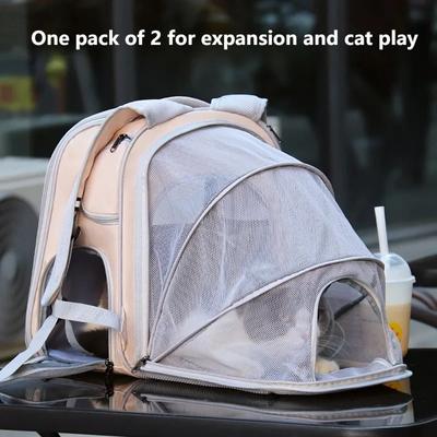 Pet Backpack Expansion Bag Large Capacity Breathable Portable Cat Bag Puppy Handbag Puppy Outdoor Travel Bag