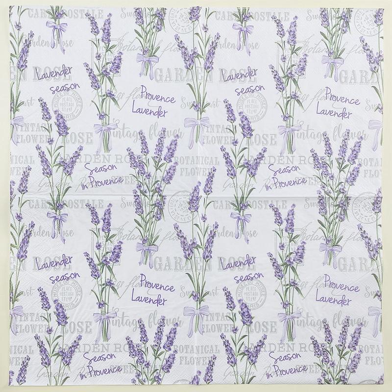 Einweg-Partyservietten, doppellagig, 20 Stück/Packung, Motiv Lavendel