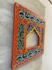 Hand-Carved Floral Wood Frame: Rustic Indian Wall Decor