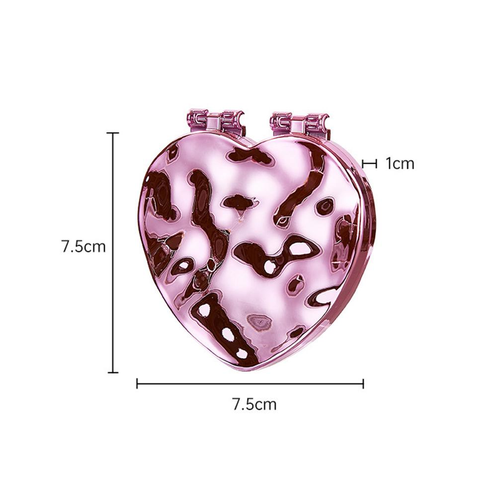 

Portable Heart-Shaped Folding Makeup Mirror Mini Pocket Travel Mirror with Magnetic Closure Double-Sided Cosmetics Mirrors