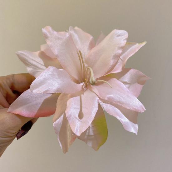 1 Pair Women Hair Clips Large Flower Decor Side Hair Pins No Hair Damage Hairpins Non-fade Hair Accessory