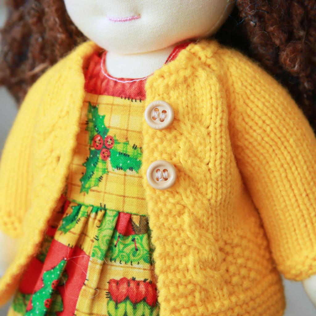 BlissfulPixie Waldorf Handgemacht Ariana Niedliches Plüschmädchen Perfekt für Kinder Puppe, Puppe, 30cm, Weich, Puppe,