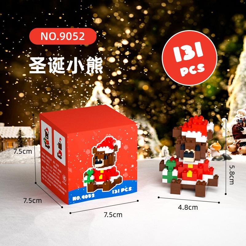 Non-Toxic Kids Christmas Toys Building Blocks Micro Bricks Diy Mini Tree Santa Claus Snowman Christmas Decorations New Year