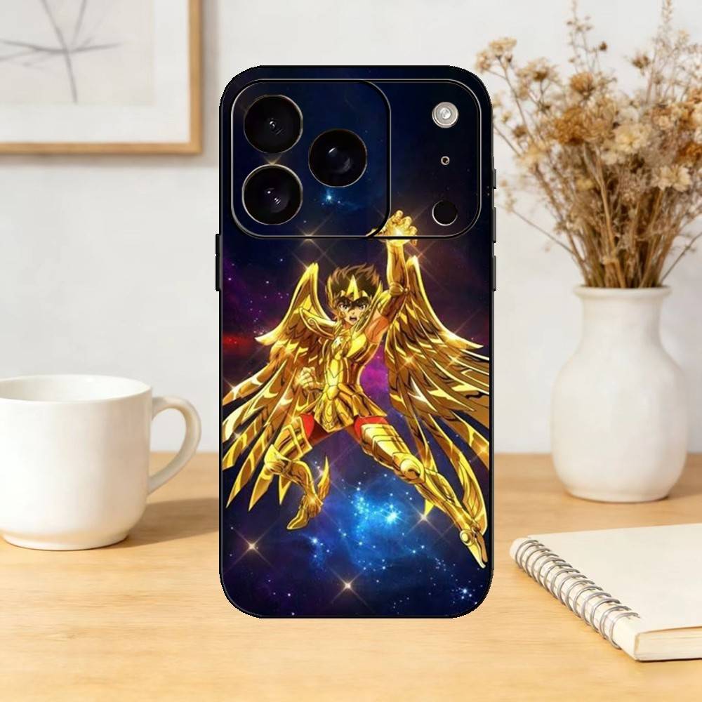 S-Saint Anime S-SeiyaS Phone Case For iPhone 17,16,15,14,13,12,11 Plus,Pro,Max,Mini Silicone black Soft Cover