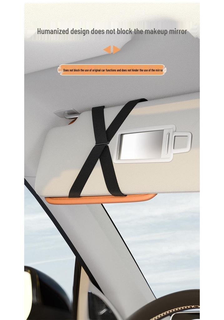 Multi-Functional Car Sun Visor Organizer: Glasses Case, Card Holder, Ticket Clip
