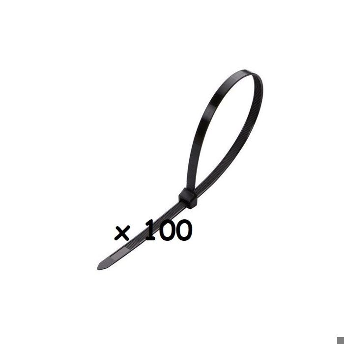Colliers - LEXMAN - Lot de 100 - Diamètre 4 à 90mm - Longueur 350mm - Noir en Polyamide
