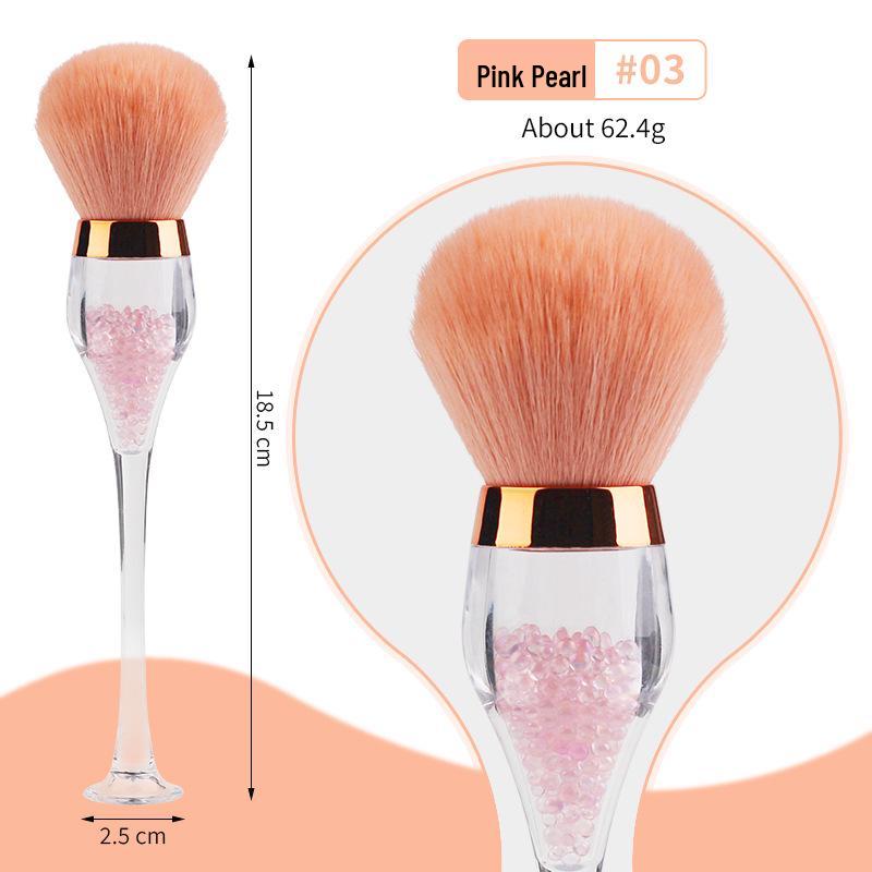 

Кисть для пыли для нейл-арта в виде бокала для вина с мягкой щетиной - Инструмент для очистки макияжа с большой головкой