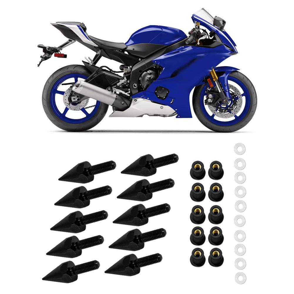 Windshield Wind Screen Spike Bolts M5 Screws Nuts Motorcycle Modification AccessoriesBlack