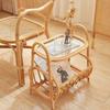 Rattan Small Square Table Solid Wood Coffee Table Ash Wood Minimalist Table Japanese Side 2025 New Coffee Muebles
