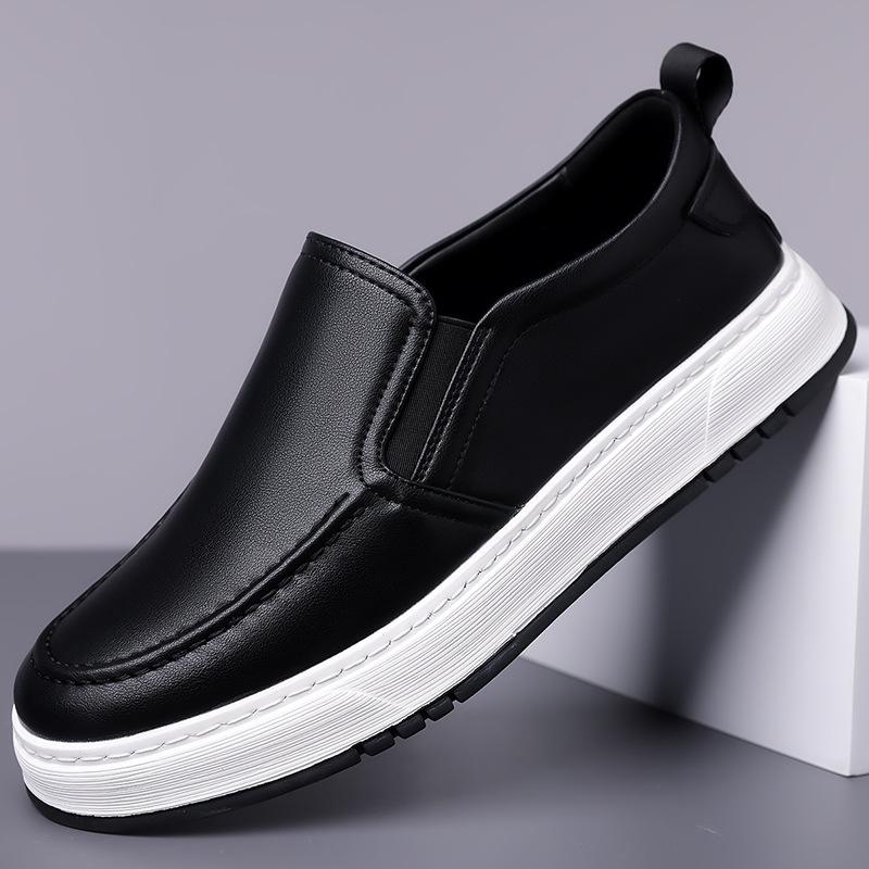 

Casual leather shoes men s thick-soled attendance breathable formal wear business men s loafers, white shoes, men s Doudou shoes 38
