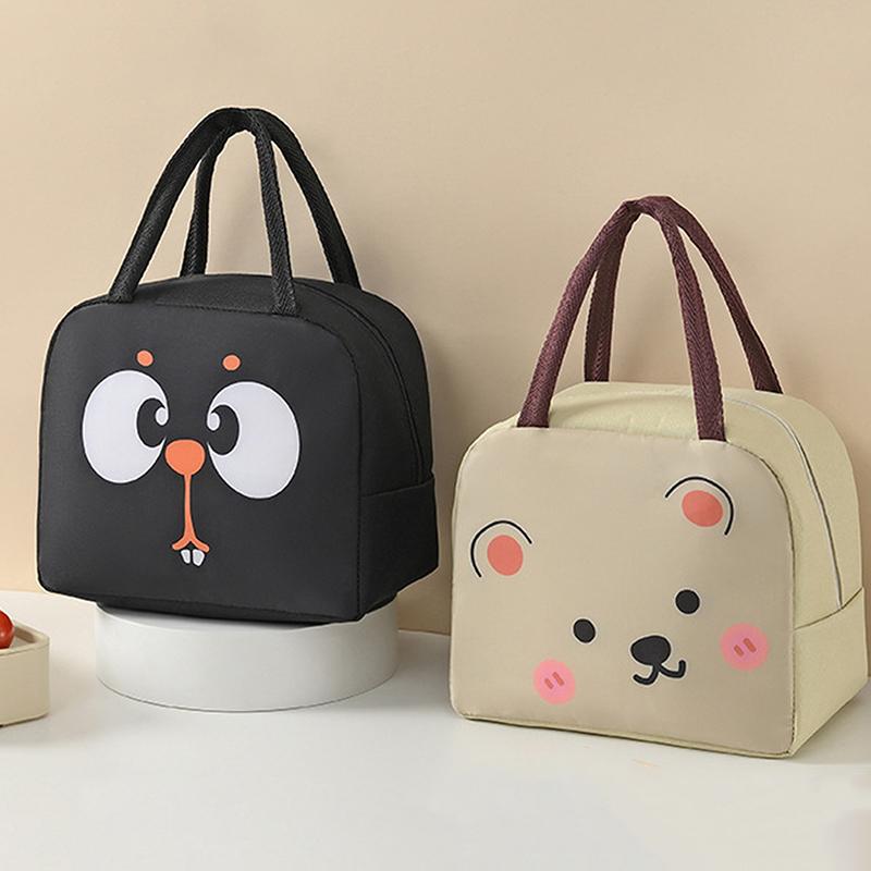 Cartoon Animals Printed Thermal Lunch Bags For Children Kids Storage Banto Lunchbox Food Bag Insulation Bags