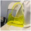 Fashion High Quality Pvc Handbag Transparent Eye-Catching Jelly Bag Zipper Multifunctional Simple Style Women'S Shoulder Bag New