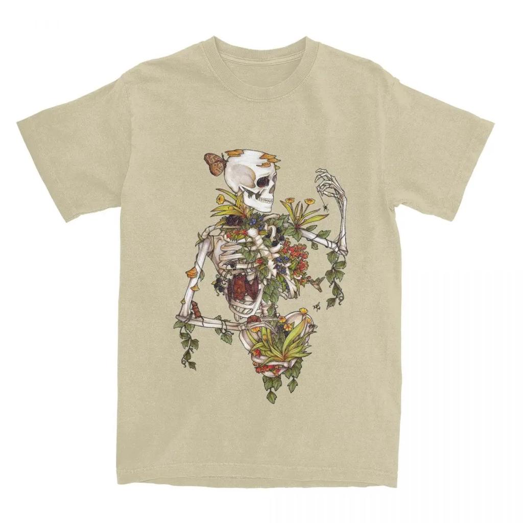 Crazy Bones Und Botanik T-Shirts Herren Damen Reine Pflanzen Skelett Schädel Kunst T-Shirts Shirt Bedruckte Kleidung