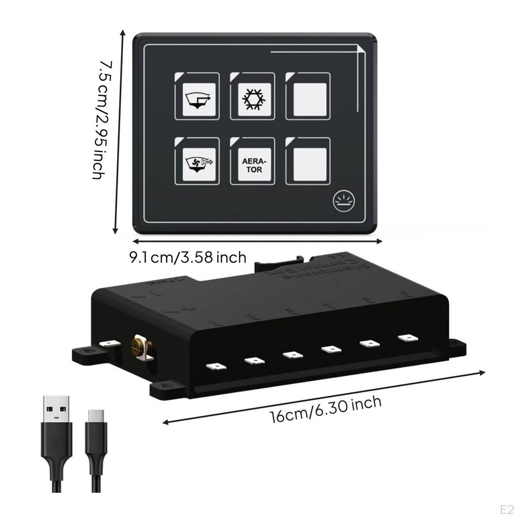 6 Gang Switch Panel Bluetooth 6-Button LED Backlit for RV Owners