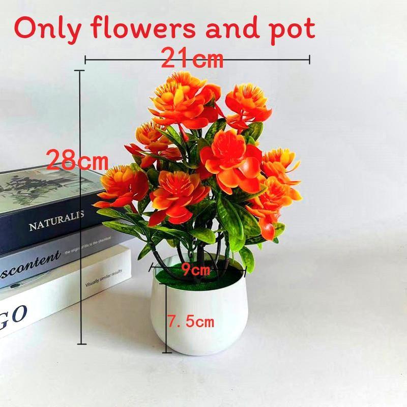 Twelve Flowers Simulated Artificial Green Plant Potted Ornament For Decor Indoor