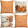 Autumn New Pumpkin Maple Leaf Pillow Cover Letter Print Sofa Home Decoration Cushion Pillow Backrest