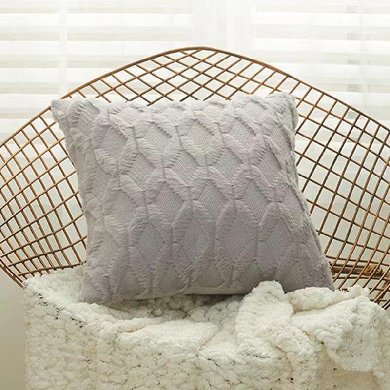 Plush Sofa Pillow Bedside Pillow Cover Ins Removable and Washable Diy Cushion Cover