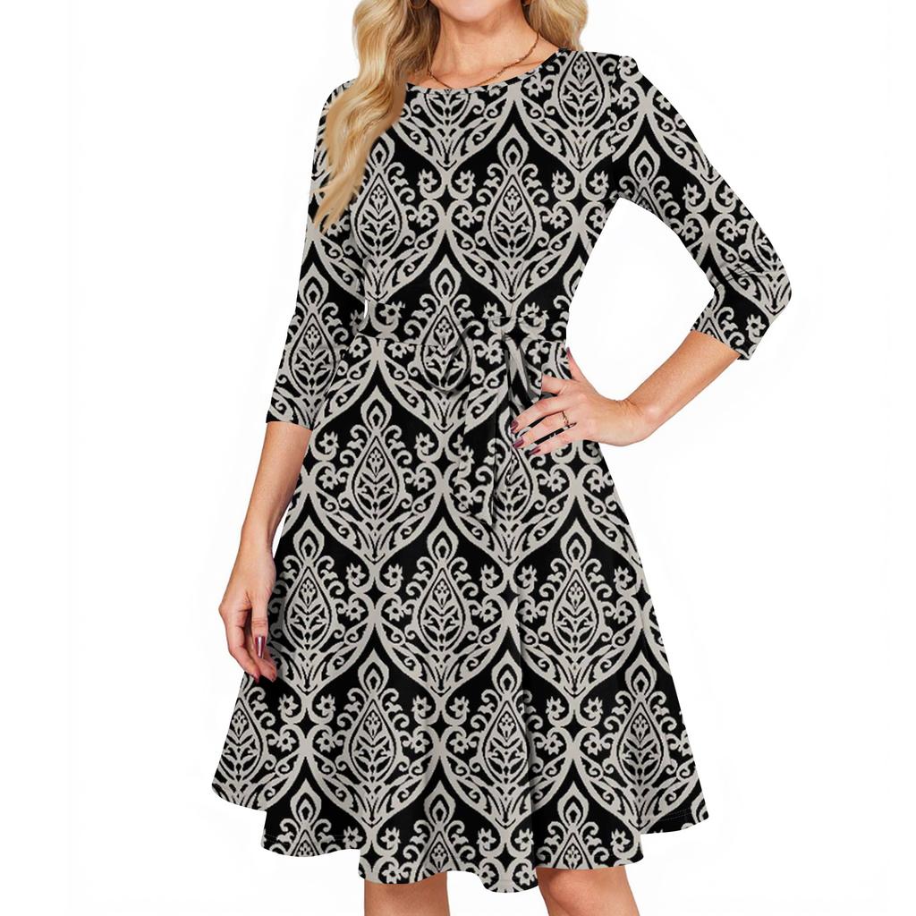 Women's Cocktail Dresses 3/4 Sleeve Vintage Wedding Guest Dress