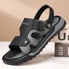 Fashion 2025 Summer New Casual Breathable Sandals for Men Dual-use Outdoor Fashion Slippers Male Solid Color Leather Sandals Man