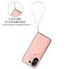 For Xiaomi Redmi Note 13 4G Case Card Holder Kickstand Skin-Touch Phone Cover with Wrist Strap