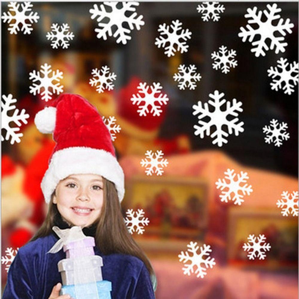 Snowflakes Christmas Decorations Stickers PVC Merry Christmas Snowflake Static Stickers High Quality Home Decoration