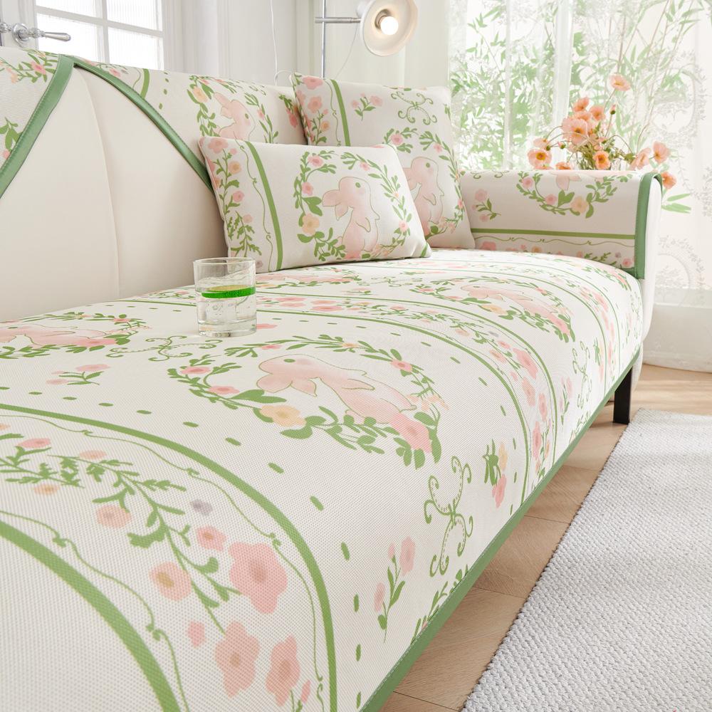 Summer Sofa Cushion New  Summer Ice Silk Mat Seat Cushion Non-Slip Leather Sofa Cover Cover Cloth Ice Cushion