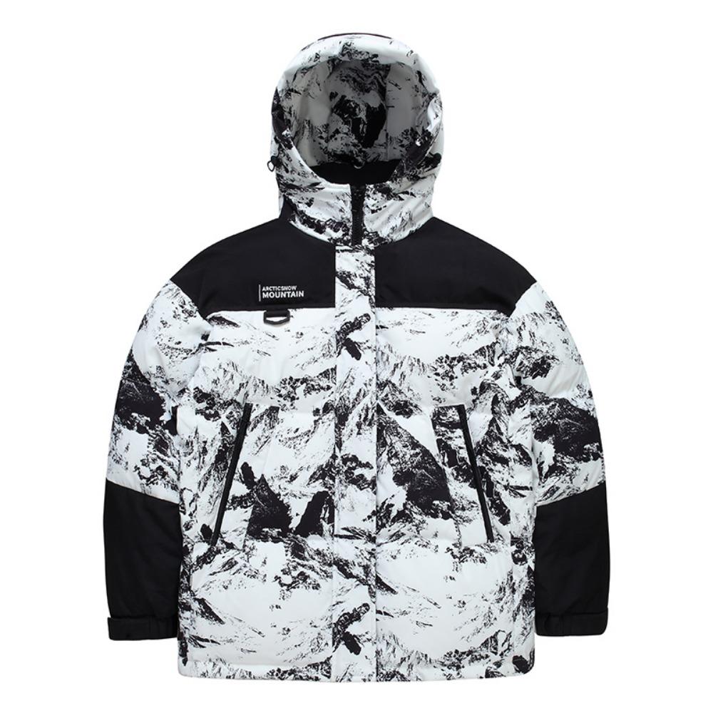 

Мужские пуховики зимние теплые ветрозащитные универсальные короткие пуховые парки с капюшоном M белый