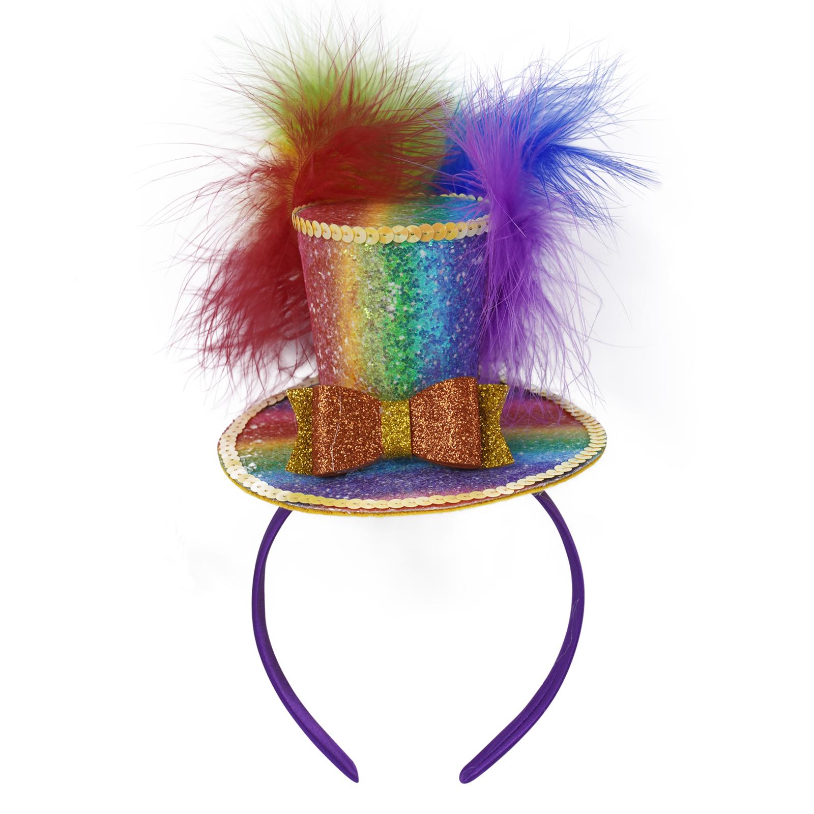 

Halloween Cosplay Hair Hoop Feather Sparkling Sequins Bowknot Decor Costume Headwear for Party One Size жёлтый