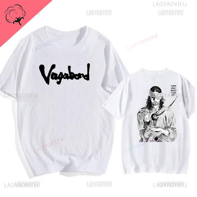 Japanisches Vintage Anime Vagabond Grafik T-Shirt Mann Frau Harajuku Schlage heftig Streetwear T-Shirt Baumwolle Cartoon Kurzarm