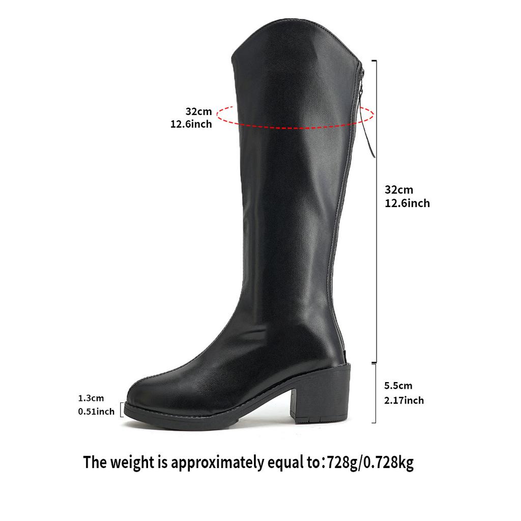 Autumn Winter Elegant Women PU Warm Comfortable Non-slip Mid-calf Boots Plus Size Shoes for Women 35-43 Women Footwear