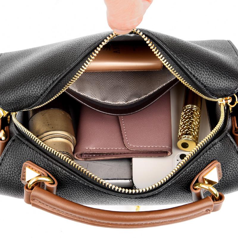 Hohe Qualität Einfarbig Leder Schulter Umhängetasche Für Frauen 2023 Luxus frauen Handtasche Designer Weibliche Messenger Tote Sac