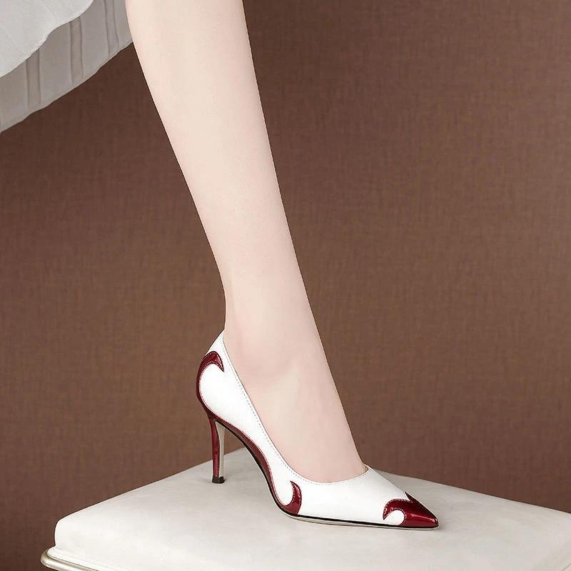Letní Nové Sandály na Stiletu s Špičatou Špičkou Vysoký Podpatek Dámské Boty Banketová Párty Dámské Boty Módní Svatební Boty 6,5-9 cm Lodičky