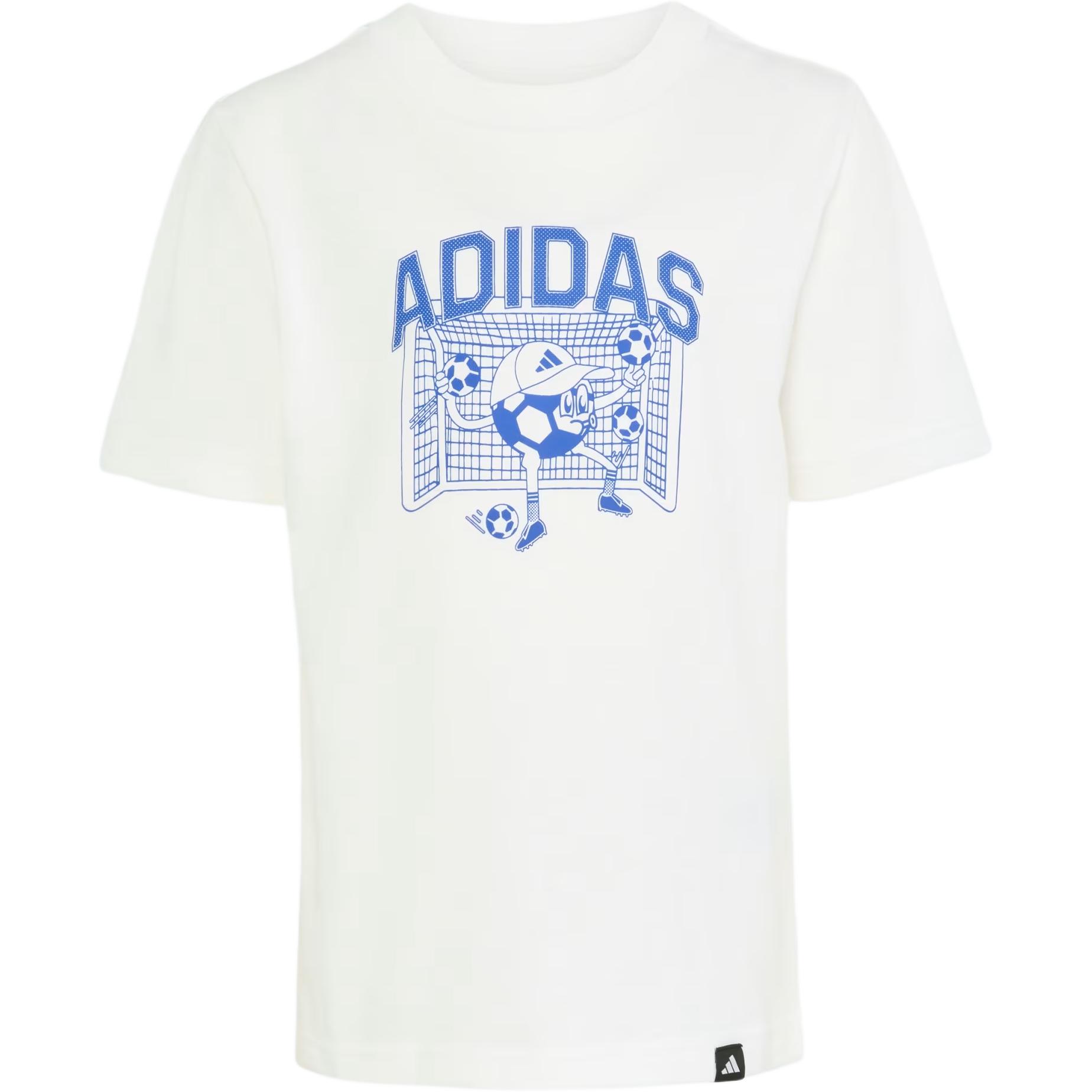 Adidas T-Shirt Letter Print Football Pattern Round Neck Short Sleeve Kids tops KA2962 A110