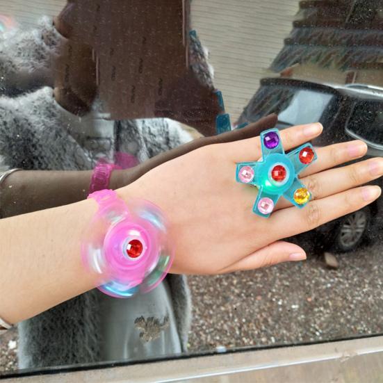 Pião Anel Luminoso Pulseira Ajustável Portátil Brinquedo Fidget Spinner Pulseira