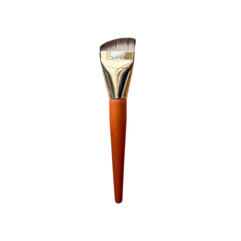 Flat Head Streak-Free Foundation Brush with Mixing Palette for Liquid Makeup Application