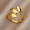 Stainless Steel Rings for Women Vintage Gold Color Geometric Ring Female Male Luxury Aesthetic Jewelry Accessories Gifts
