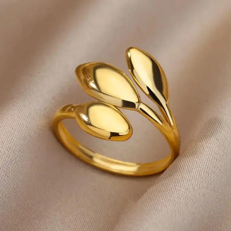 Stainless Steel Rings for Women Vintage Gold Color Geometric Ring Female Male Luxury Aesthetic Jewelry Accessories Gifts