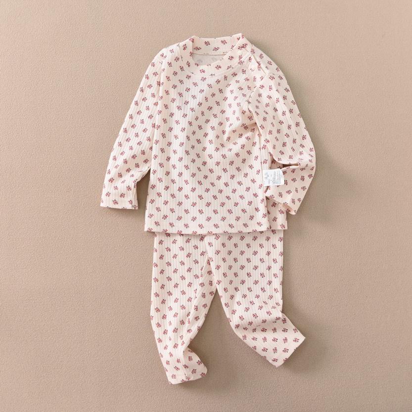 

Детский хлопковый термокомплект для пижамы - С длинными рукавами, Эластичный, Милый, Модный, Универсальная осенняя одежда 110