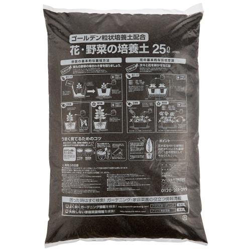 IRIS OHYAMA Cultivating Soil, Flower/Vegetable Cultivating Soil, Golden Granular Cultivating Soil, 25L