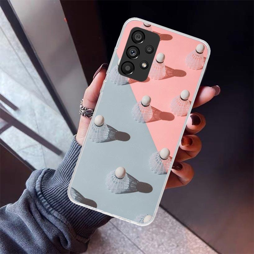 Badminton Sport Phone Case For Samsung Galaxy A12 A52S A42 A32 A22 A51 A50 Note 20 Ultra 10 S10 Plus A71 A70 A31 A30 A10S Galaxy
