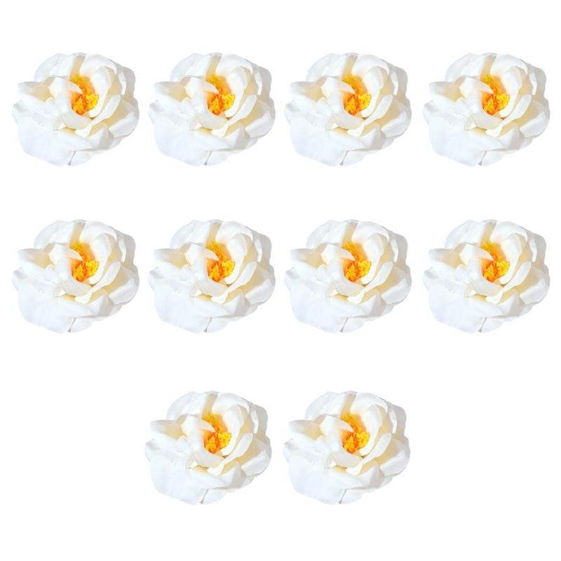 10 Pcs Artificial Flowers Decorative Flowers 3D Flower Heads False Flowers Small Flowers for DIY Crafts Scrapbooking