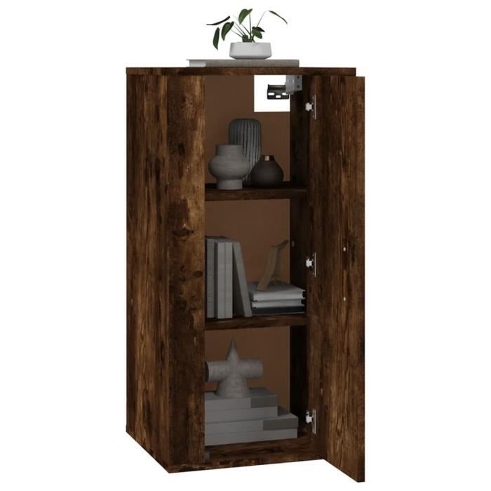 816677 vidaXL Wall-mounted TV Cabinet Smoked Oak 40x34.5x80 Cm