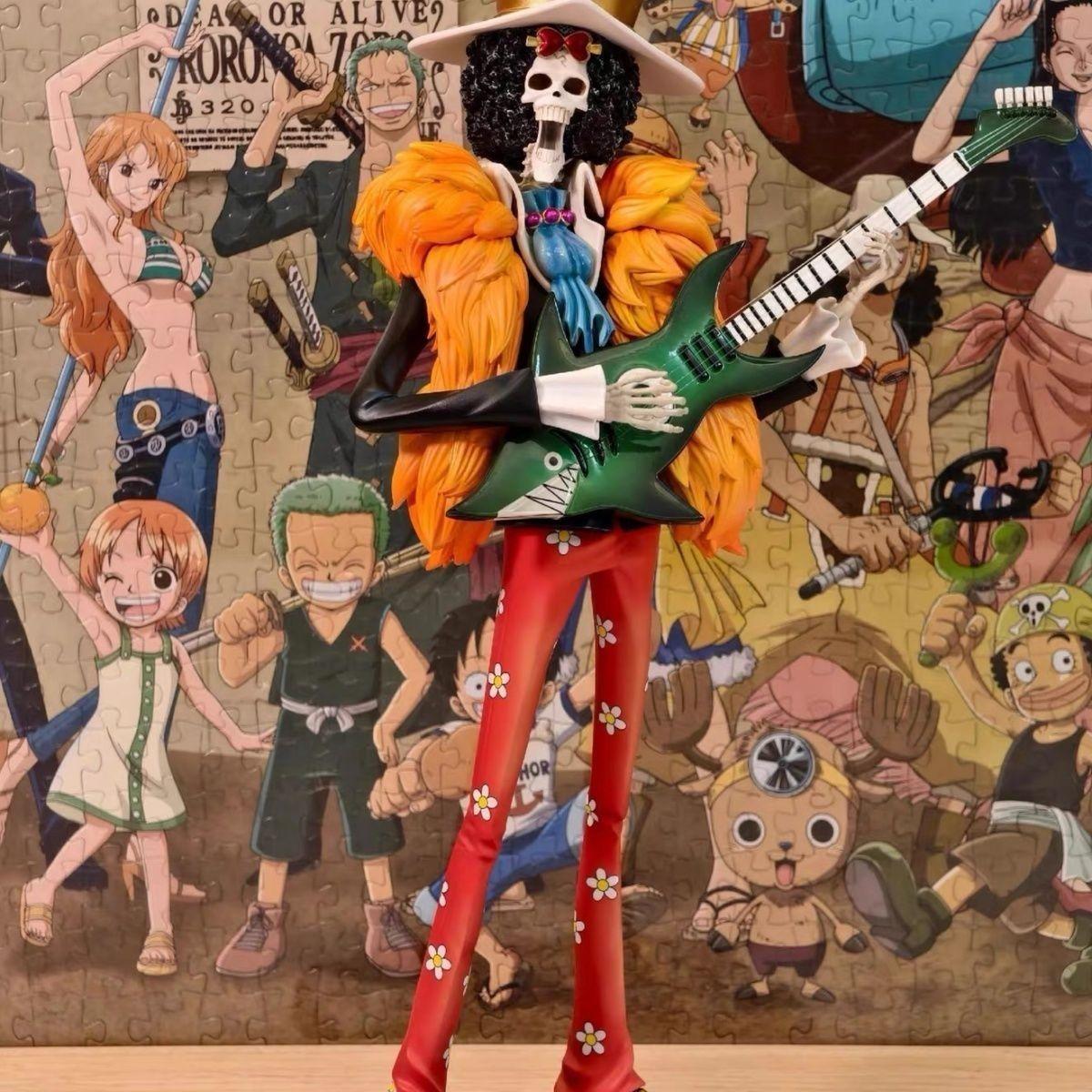 

One Piece Брук Король Пик Команда Соломенной Шляпы Может двигаться ПВХ Аниме Боевая Фигурка 13,77 дюйма/35 см Любимые Настольная установка Игрушки Прочный Подарок No box