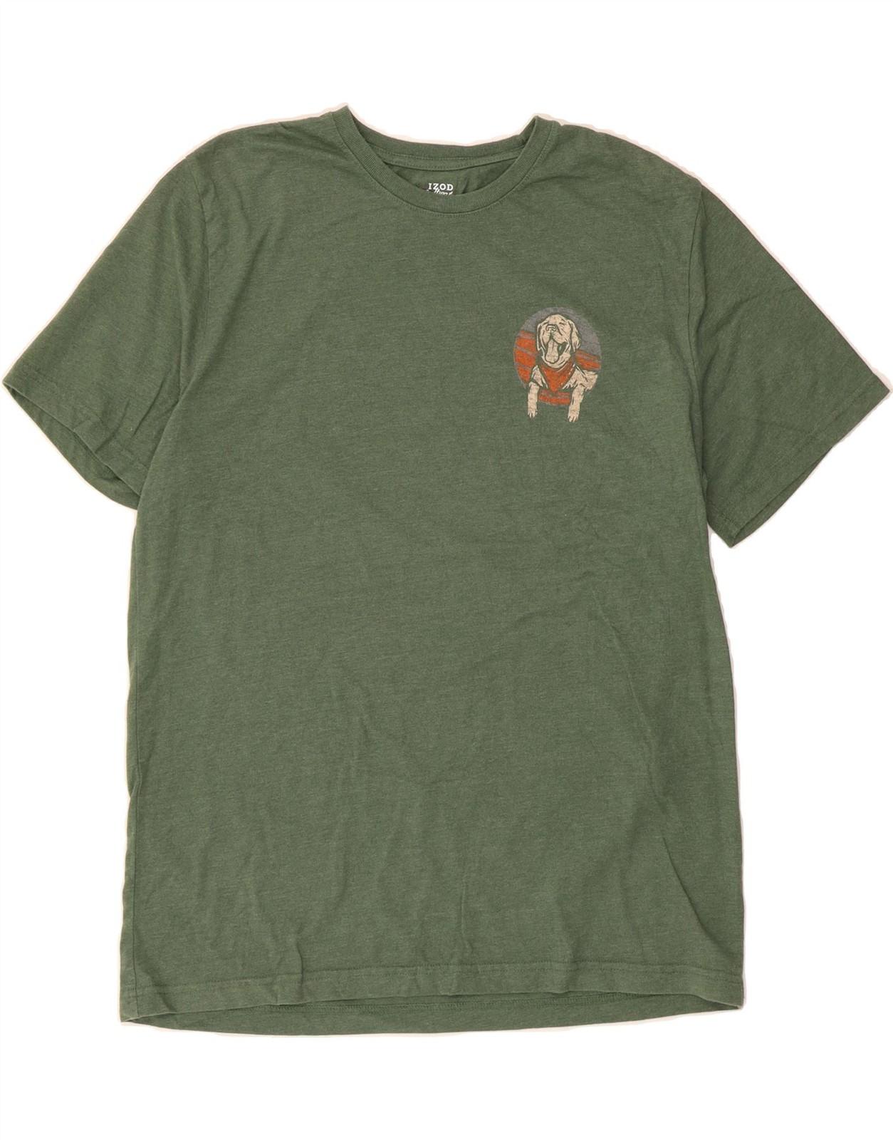 IZOD Mens Relaxed Classics Graphic T-Shirt Top XL Green Cotton CU03 XXXXL