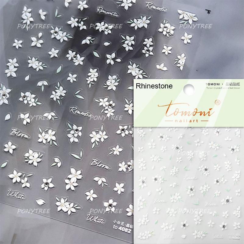 Embossed Flower Pink Butterfly Lucky Peach Blossom Chic Spring Petal 5D Soft Relief Adhesive Nail Art Stickers Manicure Decals