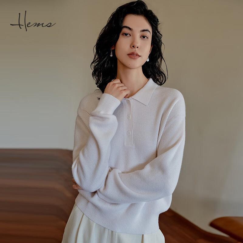 

HILMANS Women s Cashmere Polo Long-Sleeve T-Shirt 2XL