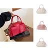Pu Boston Bag For Women Small Crossbody Street Style With Zipper Closure