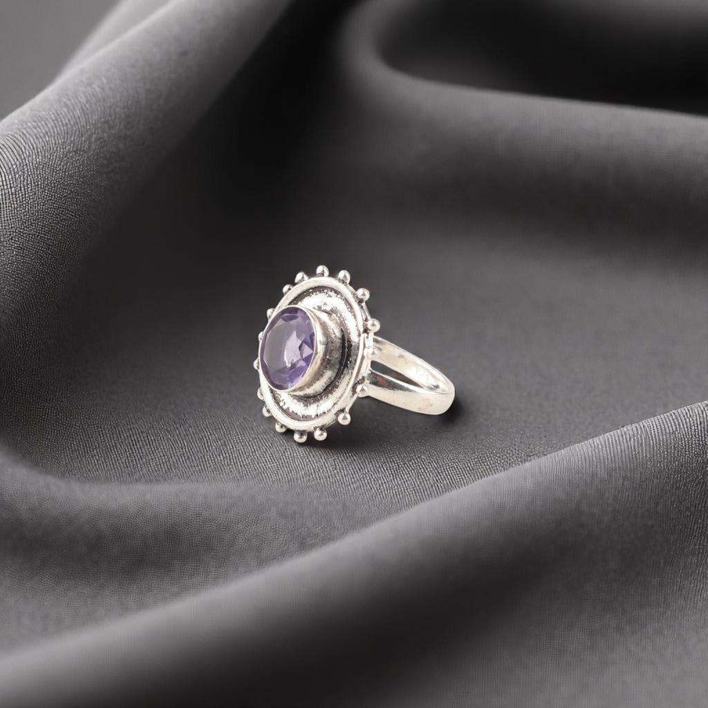 Iolite Gemstone 925 Sterling Silver Women Jewelry Handmade Ring Gift For Mother RR-49-12