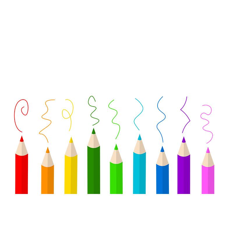 Cartoon Buntstift Wandsticker Kinderzimmer Kindergarten Zuhause Selbstklebende Wandtattoos