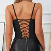 Slim Fit Lace Corset Hollow Crop Tops Fashion Suspender Vest  Spring Summer